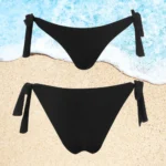 Chic black Jordan Bottom swimwear with adjustable ties for custom fit.