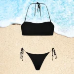 Harper tan through bikini top and Riley tie-side bottom.