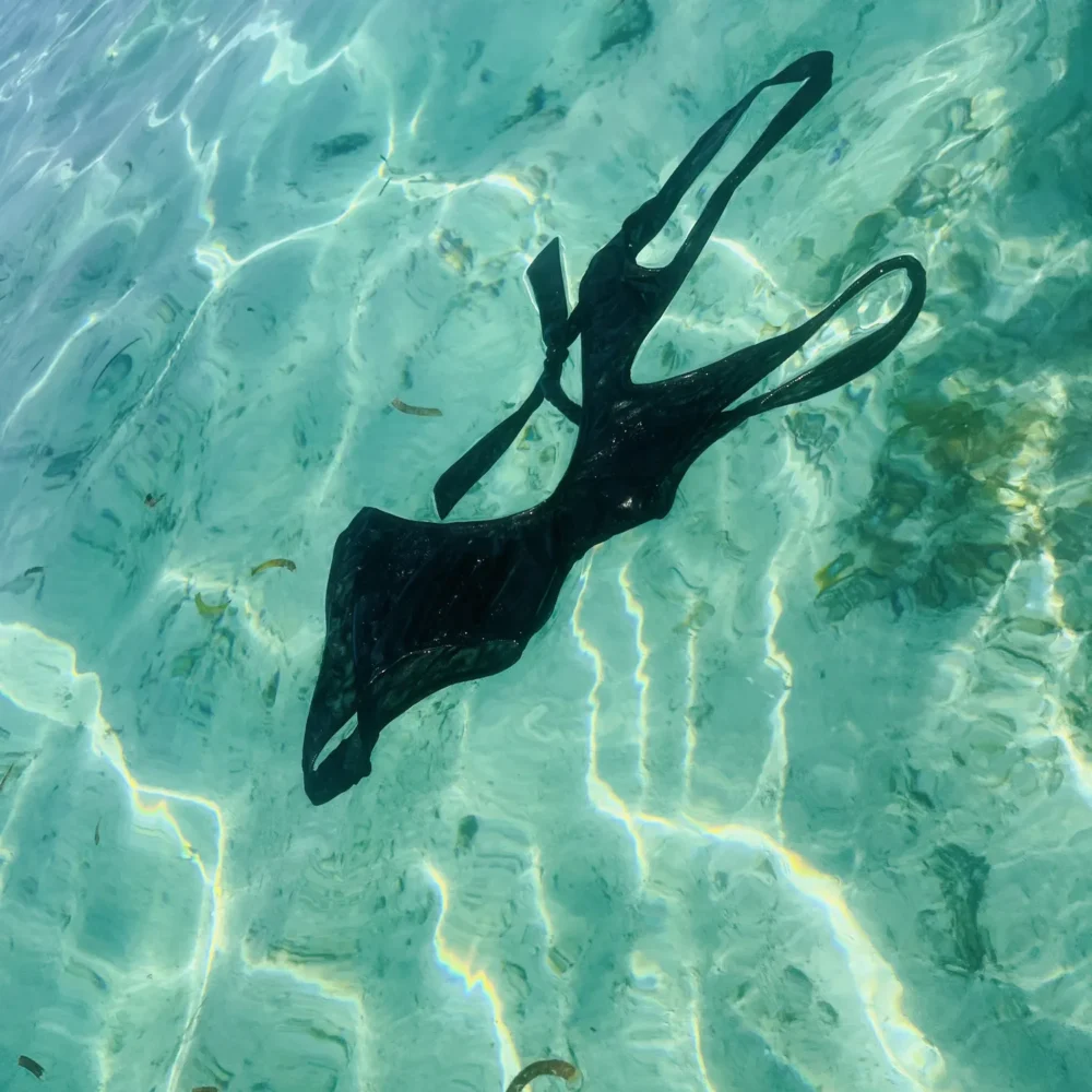 Stylish Morgan one-piece swimsuit with high-waisted bottom in black.