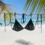 Madison black triangle bikini top with adjustable ties.